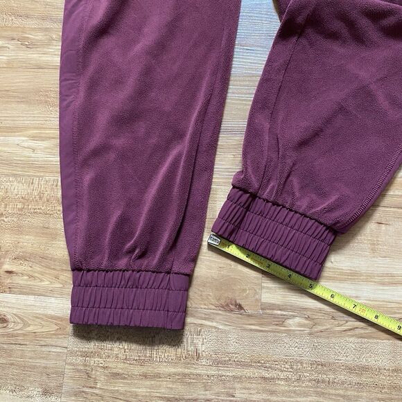 ZYIA Active L Maroon Soft Cozy Fleece Pull-on Joggers Elastic Waist Sweatpants - Picture 13 of 16